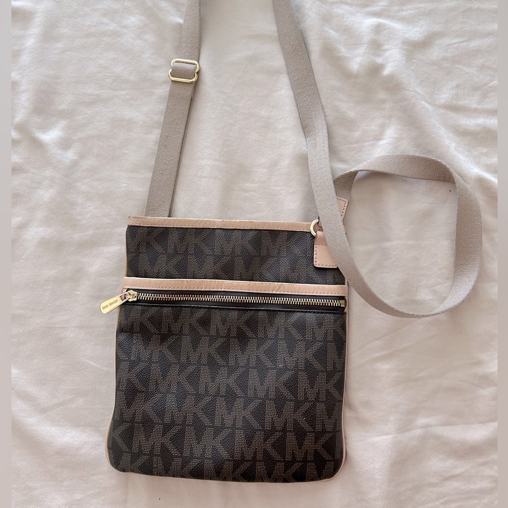 Michael Kors MK Skinny Brown Crossbody Handbag